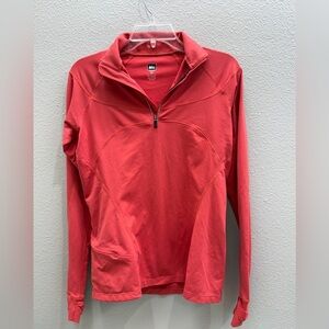 REI Size XS Red 1/4-Zip Top Athletic Outdoor Gym Short Top Colorful